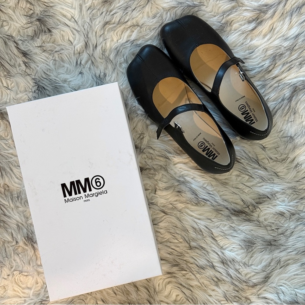 MM6 Maison Margiela Square Toe Anatomic Ballet Flats